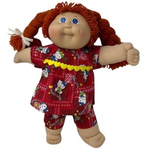 Doll Clothes Superstore Handmade Red Kitten Pajamas for 1516" Cabbage Patch & Baby Dolls - 1 of 4