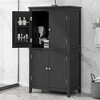 OUTSUPPLY Elegant Freestanding Bathroom Storage Cabinet with 4 Doors, Adjustable Shelves, Anti-Tip Safety - 3 of 4