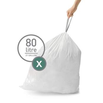 Simplehuman 35l-45l 60ct Code K Custom Fit Trash Can Liner White : Target