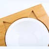 Fairyland™ - Bamboo Elevated Double Cat Bowl Stand with Ceramic Bowls – Raised Pet Feeder for Cats & Small Dogs - 2 of 4