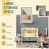 APRILSOUL Kids Toy Storage, 2 Tier Toy Organizer with 4 Storage Boxes & Bookshelves - 4 of 4