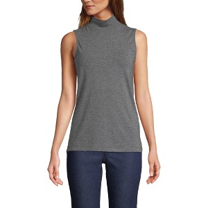 Lands' End Women's Lightweight Jersey Skimming Sleeveless Mock Neck - 1 of 2