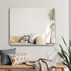 GlasFlength Decorative Wall Mirrors Vanity Mirrors, Rectangular Wall Mirror, Wall Decoration For Bathroom, Living Room, Silver, 36"*30"*1.2" - 1 of 4