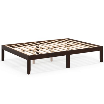 Safstar Full Size Wooden Platform Bed Frame 14" with Rubber Wood Legs Under-bed Storage