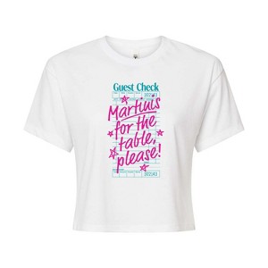 Women's - Instant Message - Martini Check Cropped Graphic T-Shirt - 1 of 4
