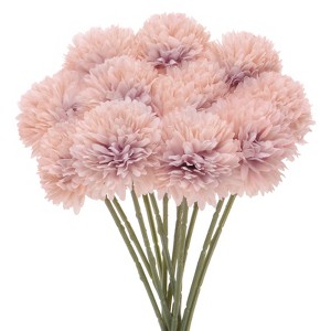 Unique Bargains Plastic Silk Durable Artificial Chrysanthemum Ball Flowers 11" - 1 of 4