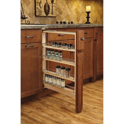 Rev-A-Shelf 6" Pull Out Shelf Organizer for Base Kitchen Cabinets, Filler Spice Rack Seasoning Storage Holder w/ Soft-Close, Wood, 432-BFBBSC-6C — фото 2