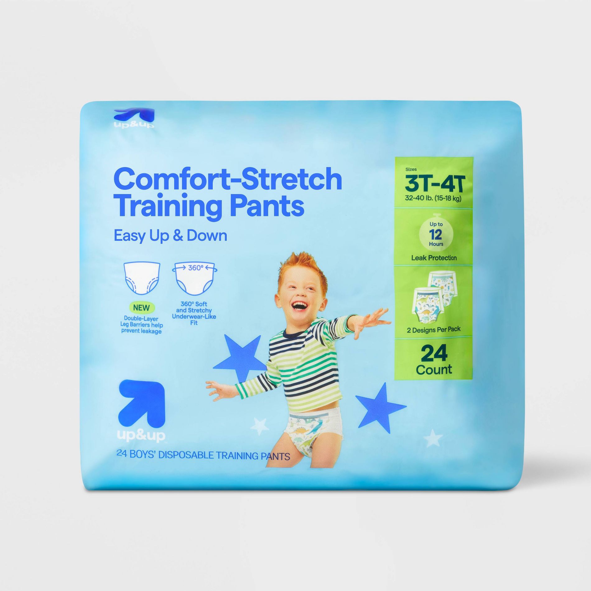 Boys' Disposable Training Pants - 3T-4T - 24ct - up&up™: Absorption Channels, Wetness Indicator, Latex-Free