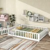 TIRAMISUBEST Twin/Full/Queen Size Floor Bed with Fence and Door, Rubber Wood Floor Platform Bed Montessori Bed Toddler Bed with Safety Guardrails - 2 of 4