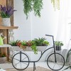 NAYSAYE Planter Black and White Bicycle Plant Stand Sleek Design for Indoor Outdoor Garden, Black White, 38.5"*14.5"*25.5" - 4 of 4