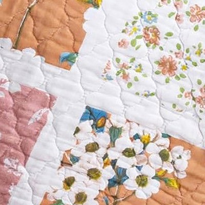 Everly Multicolor Cotton Quilted Reversible Throw Blanket 50x60 inch