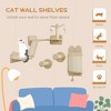 Skyzone Beige 4-Piece Wall-Mounted Cat Shelf Set with Scratching Posts, Double-Layer Corner Platform - 4 of 4