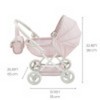Olivia's Little World Polka Dot Princess Baby Doll Pram Stroller with Retractable Canopy & Storage, Pink - 4 of 4