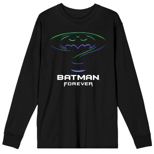 Batman Forever Movie Logo Men's Black Long Sleeve Shirt - 1 of 2