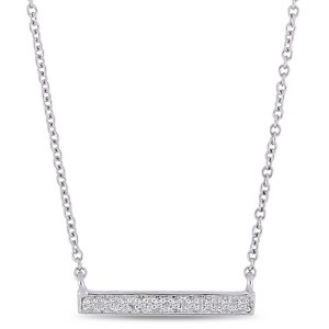 EVERLY JEWELRY | 10K Gold Children's Diamond Cluster Bar Necklace - Multiple Metal Color Options - 1 of 4