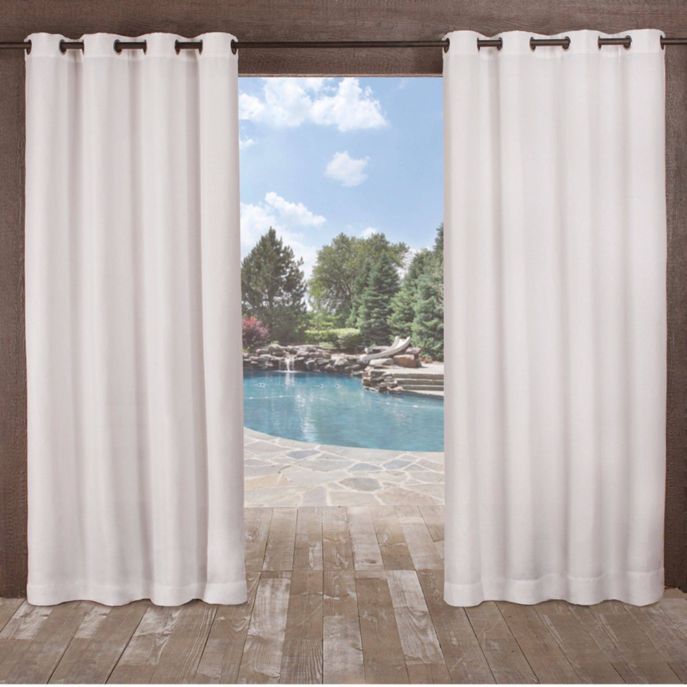 Photos - Curtains & Drapes Set of 2  Delano Indoor/Outdoor Heavy Textured Grommet Top Window(84"x54")