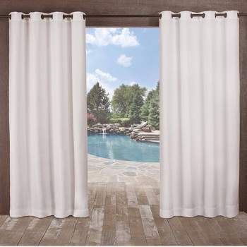 Set of 2 Delano Indoor/Outdoor Heavy Textured Grommet Top Light Filtering Window Curtain Panels - Exclusive Home