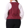 Agnes Orinda Women's Plus Size Sleeveless Jacquard Full Lining Elegant Suit Vests - 4 of 4