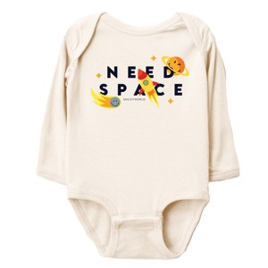 The Juniper Shop SmileyWorld Need Space Long Sleeve Bodysuit - NB - Natural - 1 of 4