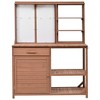 YOOCOZZ Fir Wood Patio Garden Workstation with 50.2'' Countertop, having Drawer & Cabinet, 4 Shelves and Adjustable Storage - 2 of 4