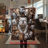 Bulldog Print Flannel Throw Blanket, Contemporary Style, All Seasons, Digital Print, Christmas Birthday Holiday Gift. - 3 of 4