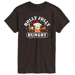 Men's - Garfield - Christmas Holly Jolly Hungry Short Sleeve Graphic T-Shirt - 1 of 4