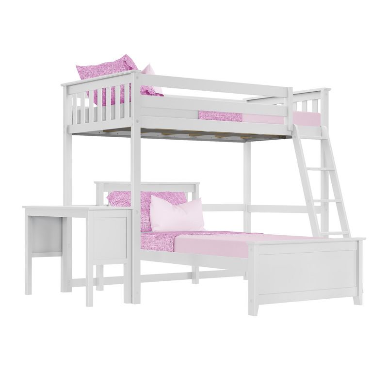Max & Lily L-Shaped Twin over Twin Bunk Bed with Desk, 1 of 5