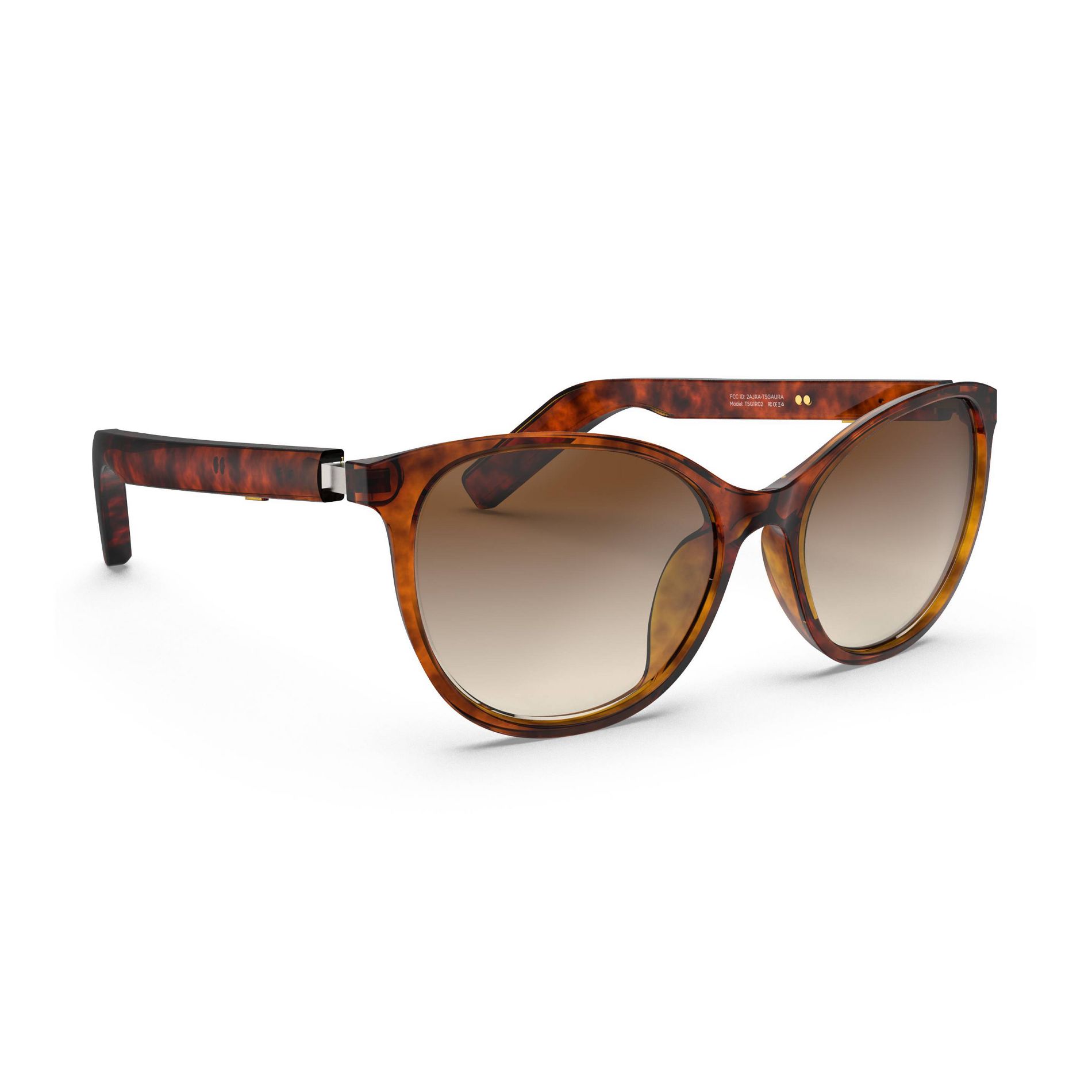iTOUCH Aura Smart Glasses Bluetooth - Tortoise/Brown Cat-Eye Sunglasses