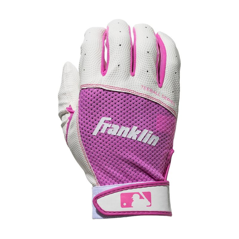 Franklin Sports Youth Tee ball Flex Series Batting Gloves - White/Pink - S, 2 of 3