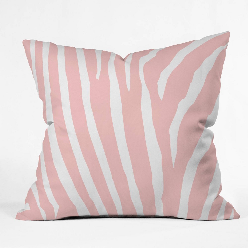 Photos - Pillow 16"x16" Natalie Baca Zebra Striped Throw  Rose Pink - Deny Designs