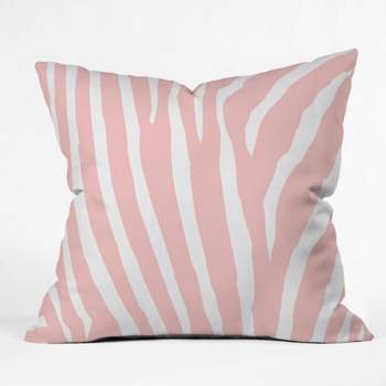 16"x16" Natalie Baca Zebra Striped Throw Pillow Rose Pink - Deny Designs