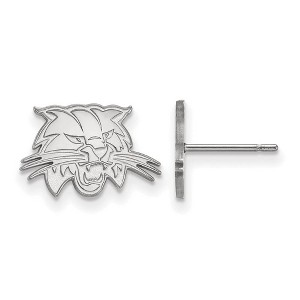 Black Bow Jewelry 14k White Gold Ohio Bobcats NCAA Post Earrings - 1 of 3