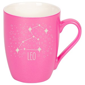 100 North Zodiac 10 Ounce Pink Metallic Finish, Comfortably Fits Your Hands, New Bone China Coffee Tea Cup Mug, Leo - 1 of 1