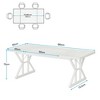 Resenkos Dining Table, Living Room Table,Wood Dining Table, Farmhouse 70.8" Kitchen Table for 6 People, & White - 3 of 4