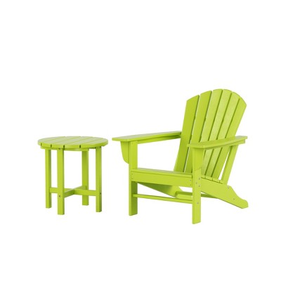 WestinTrends Dylan HDPE Outdoor Patio Adirondack Chair with Side Table (2-Piece Set)