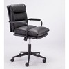 HDZNVF Black Leather Office Chair Mid Back Leather Desk Chair Modern Excutive Office Chair with Arms and Wheels - 4 of 4