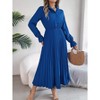 BLUEMING Women's Collared Button-Down Maxi Dress with Waist & Pleated Skirt - 3 of 4