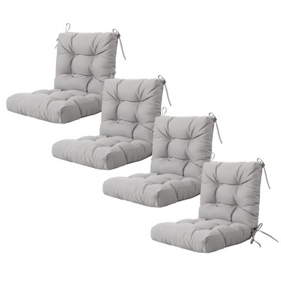 ARTPLAN Seat/Back Outdoor Chair Cushion,Set of 4 Patio Chair Cushion with Tie,Tufted Replacement for Patio Furniture,40x20x4 Inches,4 Count