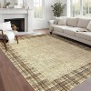 Modern Bordered Striped Runner Rug - Washable Stain Resistant Throw Carpet with Non-Slip Backing Low Pile Floor Cover for Hallway Laundry Bedroom - 3 of 4
