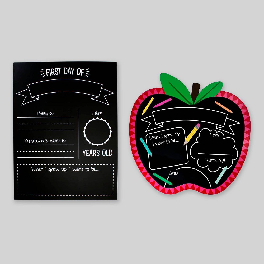 2pc First Day of School Chalkboards - Bullseye's Playground was $10.0 now $5.0 (50.0% off)