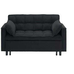 TiramisuBest 55"green velvet sofa, elegant with convenient pockets, clever interpretation of the three-in-one conversion art - 1 of 4