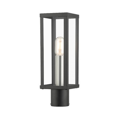 Livex Lighting Gaffney 1 - Light Post Light in  Black/Brushed Nickel