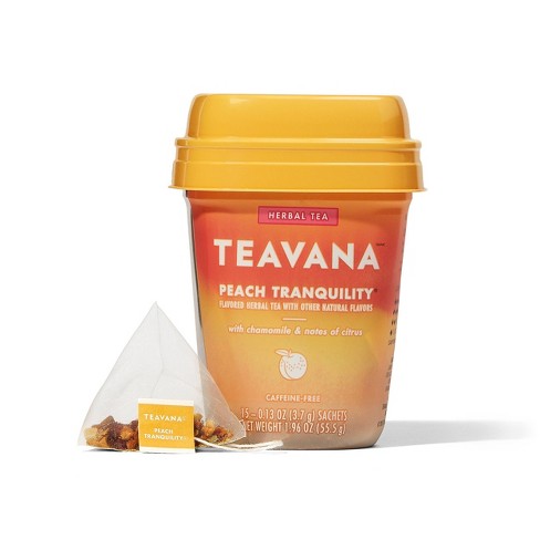 Teavana Peach Tranquility, Herbal Tea With Chamomile and Notes of Citrus, 15 Sachets - image 1 of 4