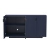 DOMETOUR 4 Wavy Doors Storage Sideboard with Adjustable Shelves and Retro Copper Handles for Dining Room and Living Room - 4 of 4