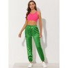 INSPIRE CHIC Women's Satin Drawstring Elastic High Waist Shiny Silky Cargo Pants - 3 of 4