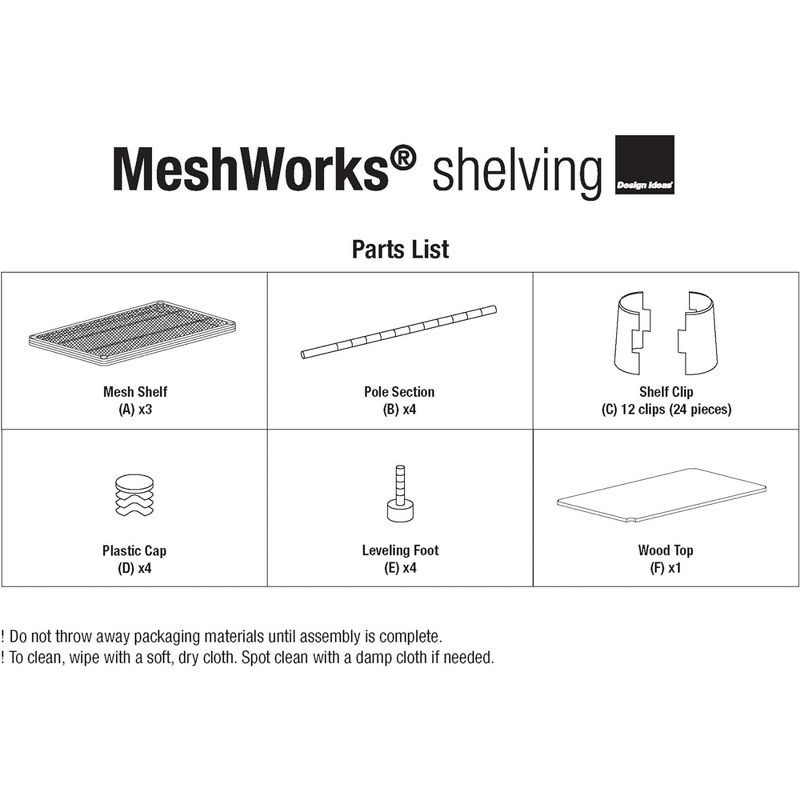 Design Ideas MeshWorks Metal Storage Wood Top Workbench Shelving Unit, 2 of 7