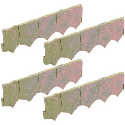 Suncast Landscape Design Border Decorative Natural Rock Plastic Edging (20 Pack)