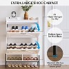 Shoe Organizer Cabinet with 2 Drawers - Freestanding Narrow Design for Entryway - Hidden Storage with Metal Legs - 3 of 4
