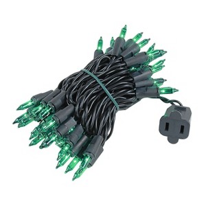 Novelty Lights 50 Light Incandescent Mini Christmas String Lights Black Wire 11 Feet - 1 of 4