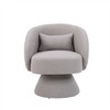 Modern Swivel Barrel Chair, Upholstered Accent Chair with Backrest and Lumbar Pillow for Living Room or Reading Room - 3 of 4